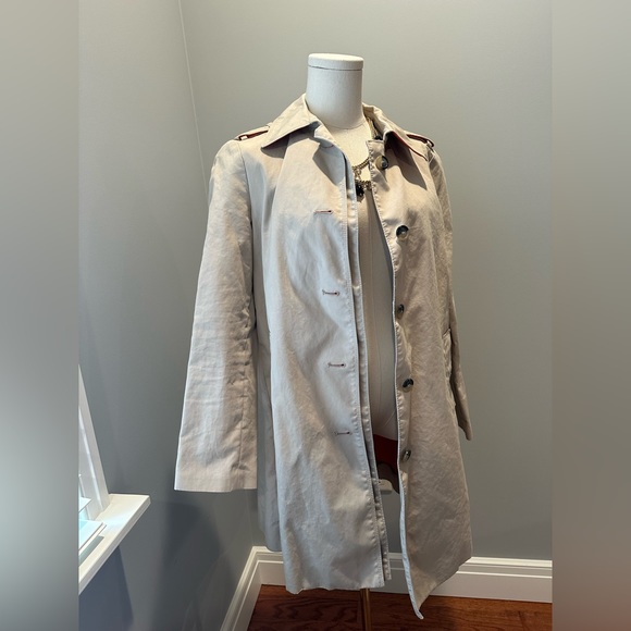 Club Monaco Jackets & Blazers - Light Beige Women's Trench Coat - Classic Single-Breasted Jacket